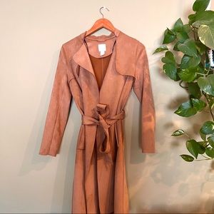 H&M faux suede, camel colored coat